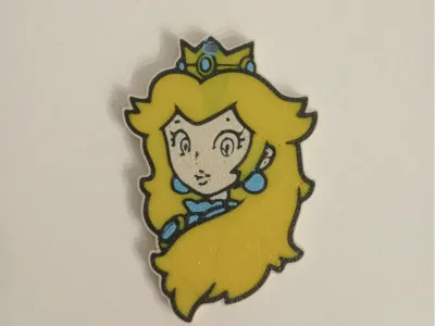 Princess Peach Super Mario public domain keychain