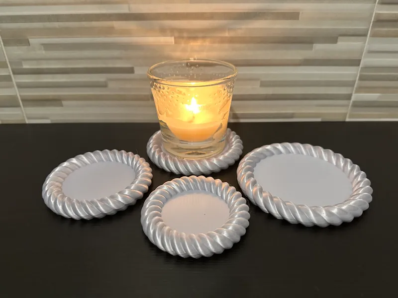Knitted coasters