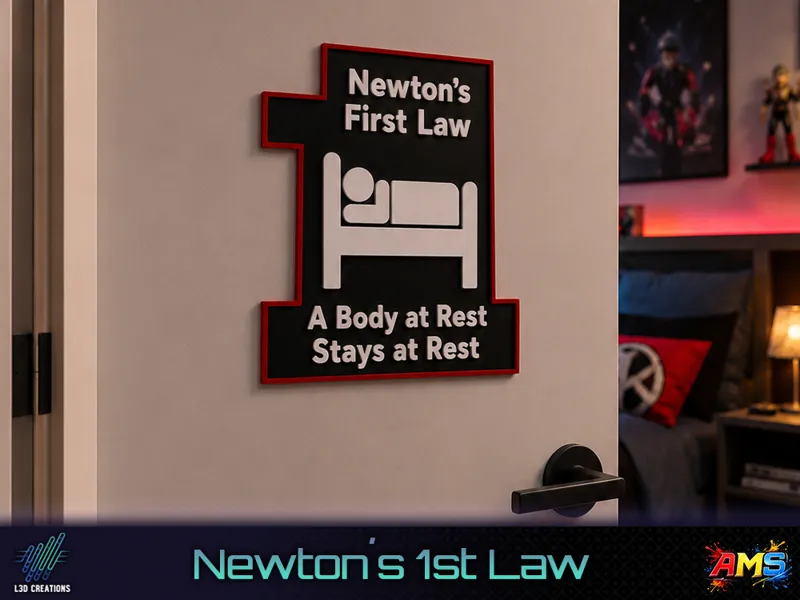 Newton´s First Law | Türschild