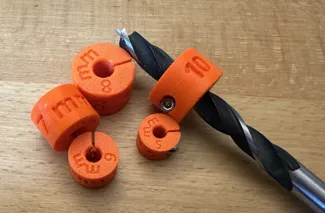 Depth gauge set for 5-16 mm drills.