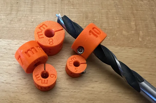 Depth gauge set for 5-16 mm drills.
