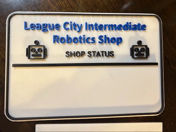 Robotics Shop Sign
