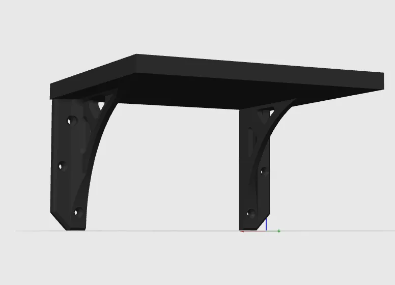Shelf with brackets (Premade screw holes)