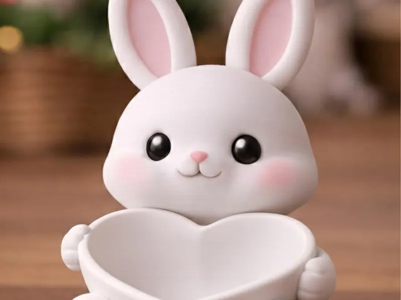 Hase mit Herzbecher