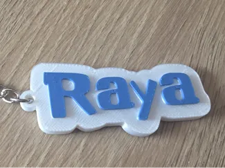 Raya Keychain with Lilo & Stitch font