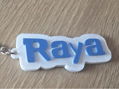 Raya Keychain with Lilo & Stitch font
