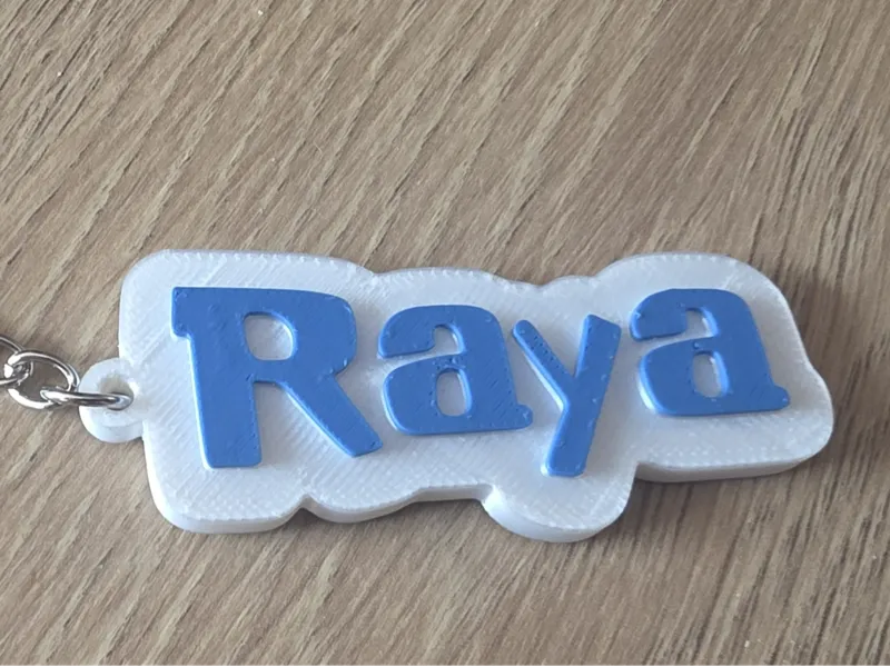 Raya Keychain with Lilo & Stitch font