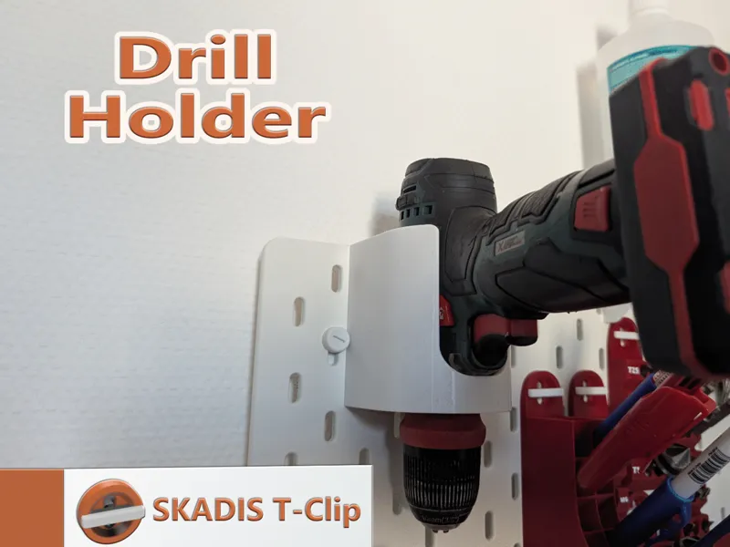 Drill Holder Skadis T-Clip / Drill Diameter <62mm