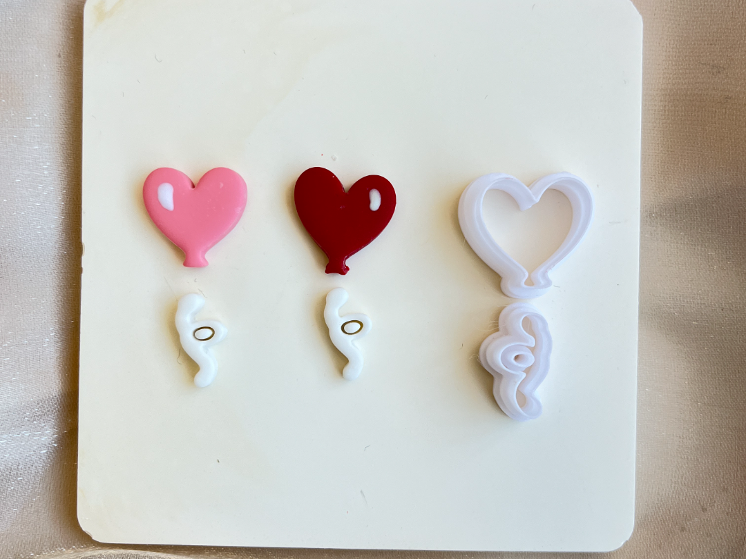 Heart Balloon & Swirl Polymer Clay Cutters