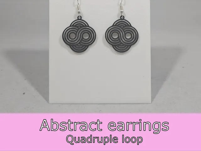 Abstract earrings - quadruple loop