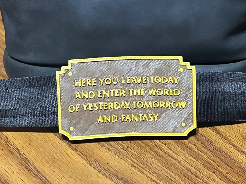Disneyland Entrance Plaque Bag Strap Charm