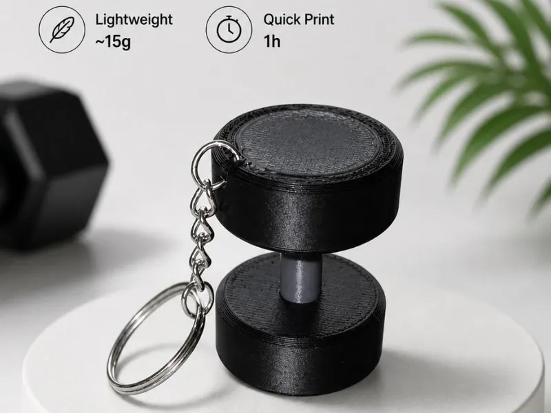 Dumbbell Keychain