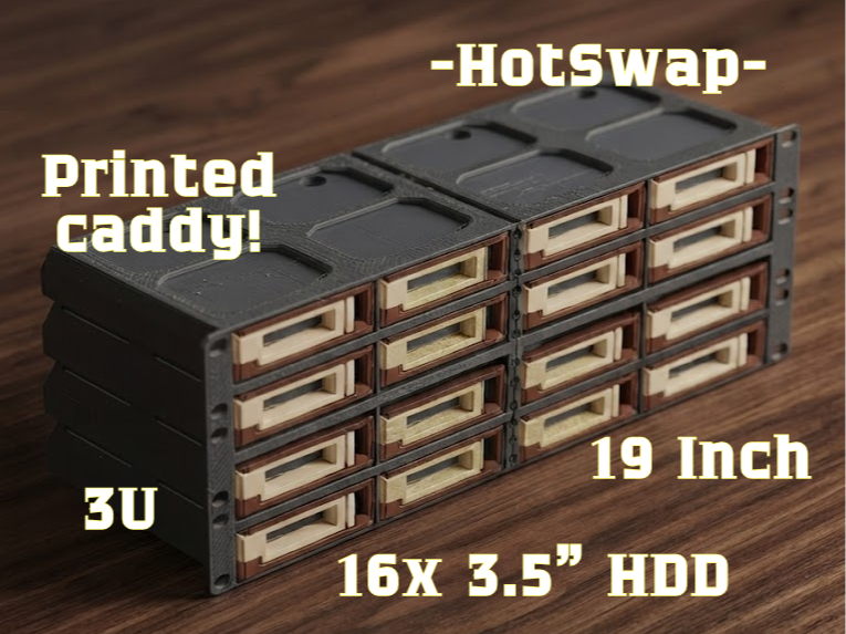 19" Rack 3U 16x 3,5" HP Gen8/9 HDD Module hot swap