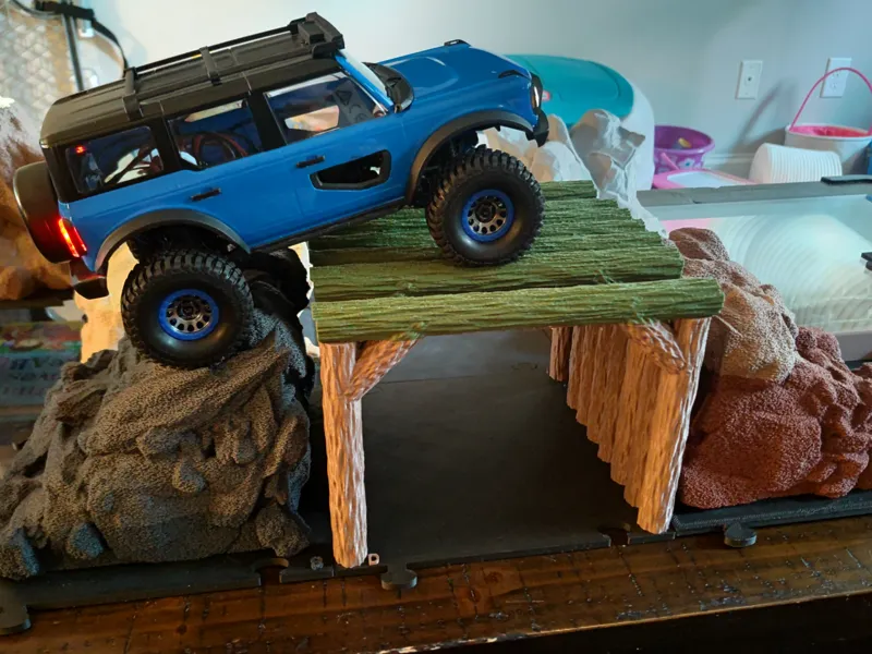 RC Crawler Course Park Log Bridge Tunnel and Ramp