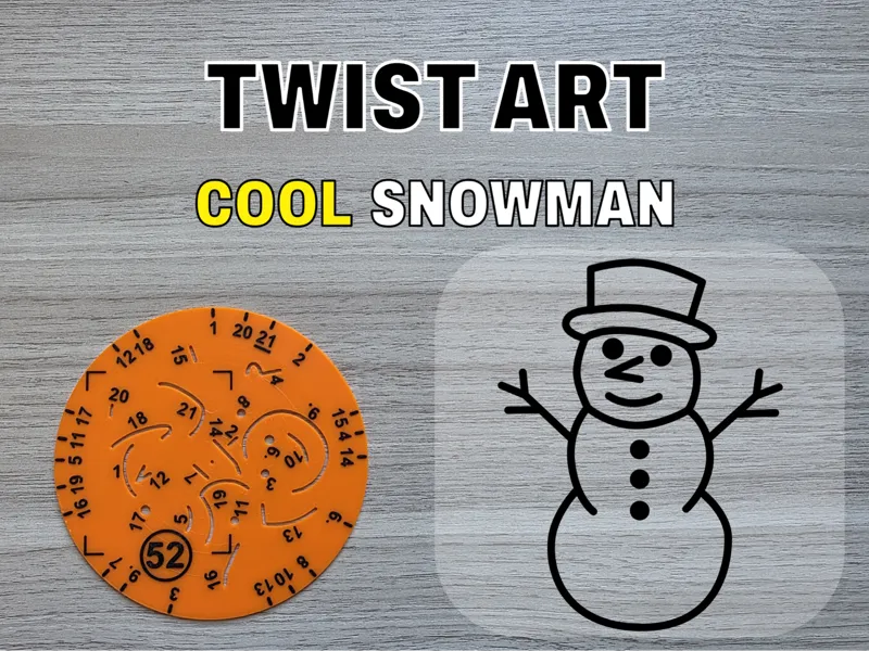 Twist Art 52 Snowman - Rotary Drawing Stencil