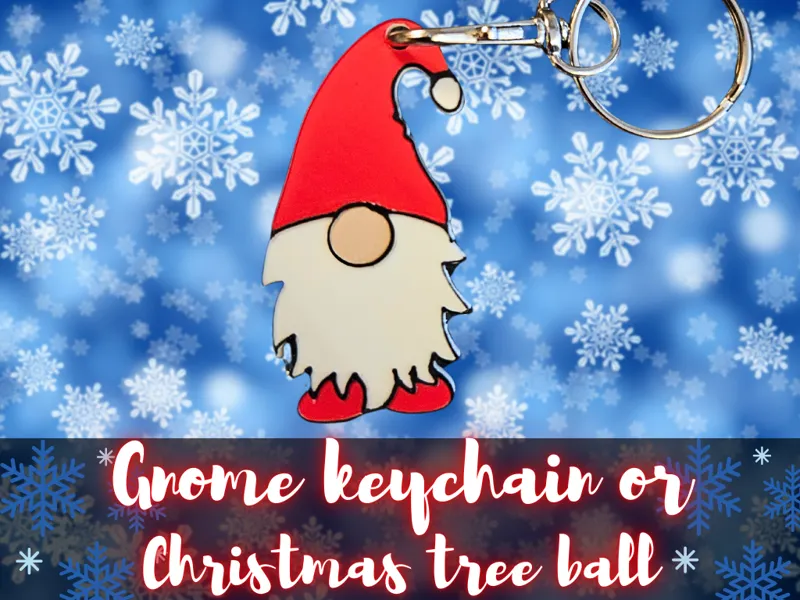 Porte-clés ou décoration sapin gnome de noël 