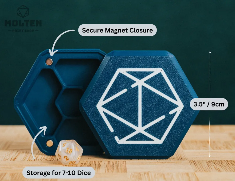 HexGuard Dice Storage Box | TTRPG D&D by Mikhail MakerWorld: Download ...