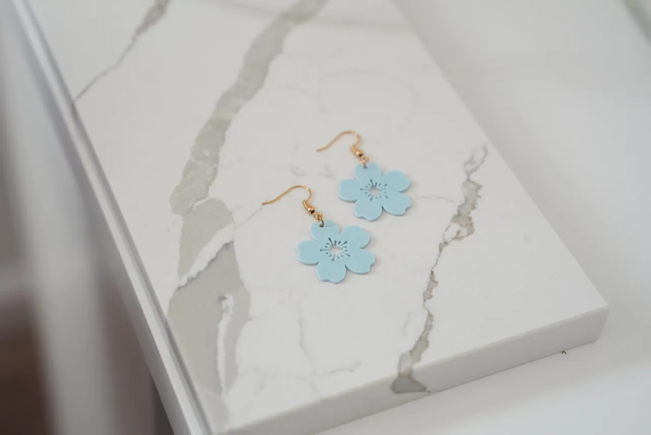 Cherry Blossom Flower Earrings view 2
