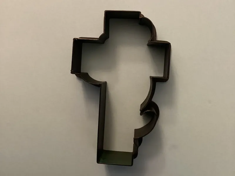 Floral cross cookie cutter