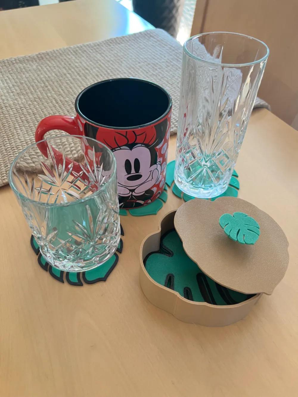 Monstera Coasters with Holder by DCprint - MakerWorld
