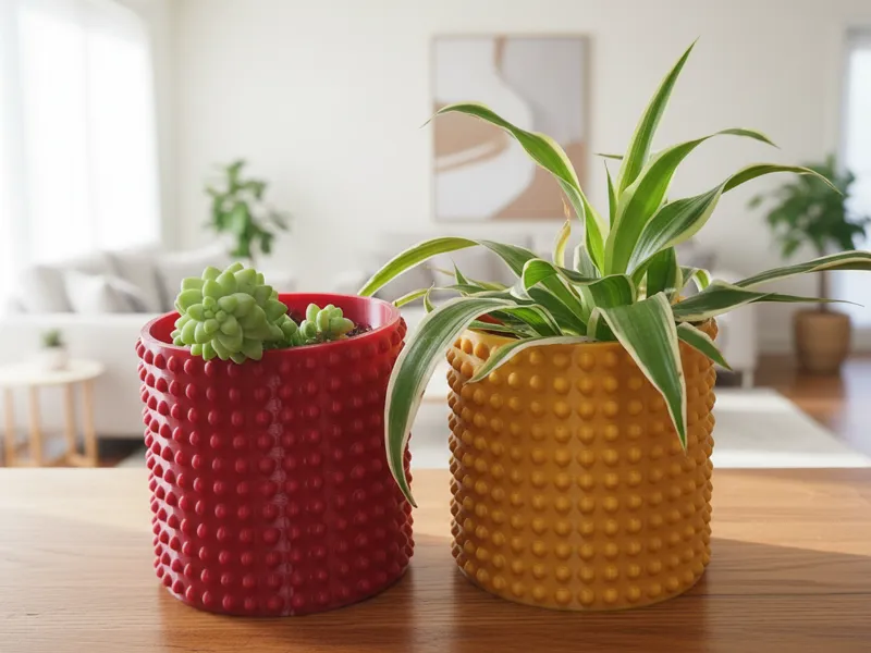 WAFFLE TEXTURE ROUND POT