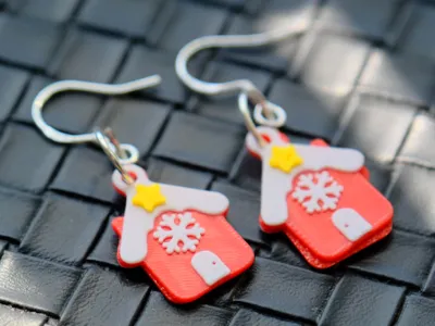 Cozy Snowflake House Earrings