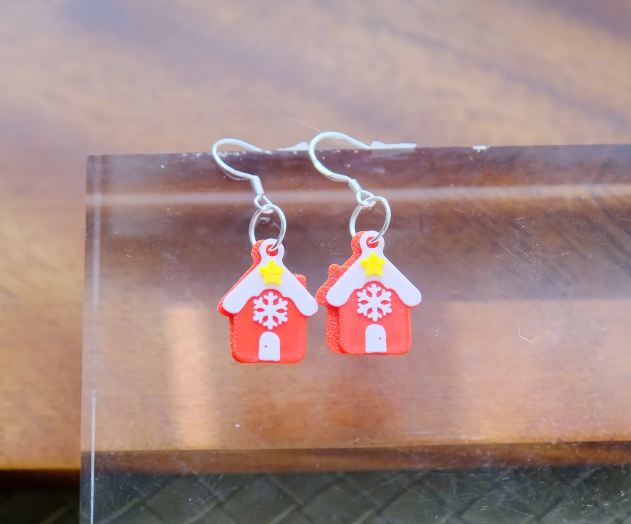 Cozy Snowflake House Earrings view 3