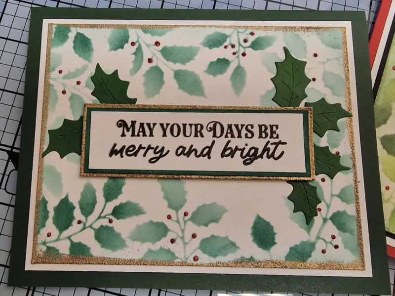 Stamp stencil holly leafs