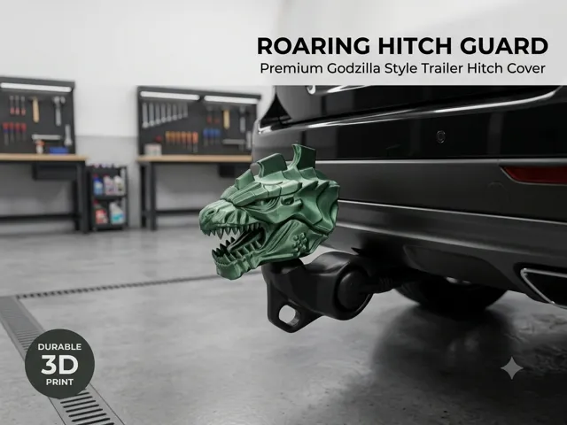 Godzilla Style Roaring Monster Tow Hitch Cover