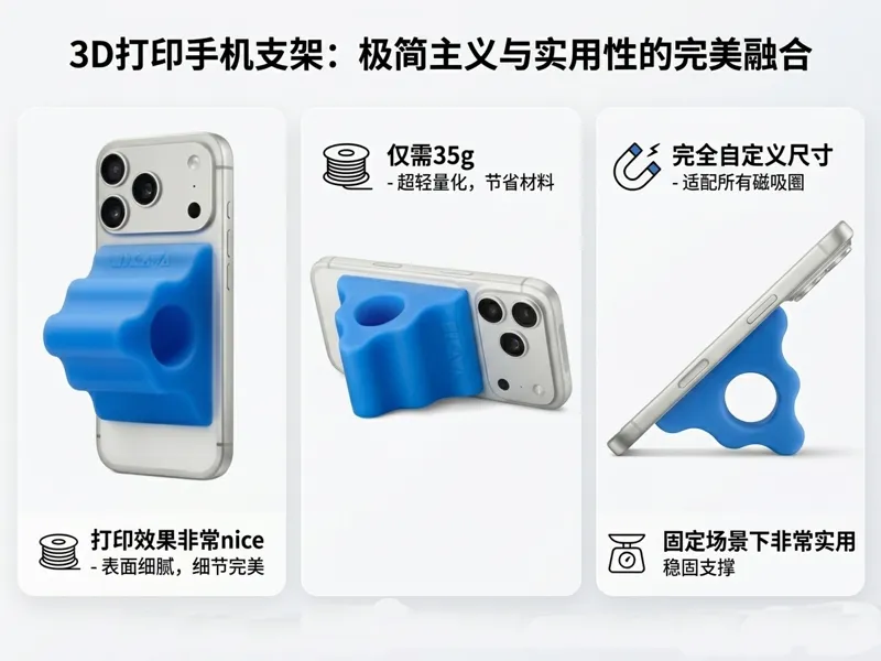 magsafe手机支架 苹果Hikawa Grip & Stand 多参数可定制 适配废旧磁吸气囊 