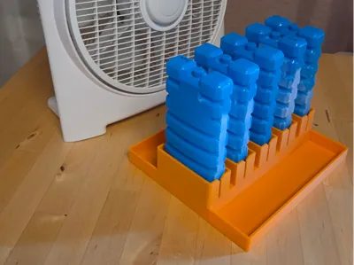 Fan Ice Pack Holder with Drip Tray