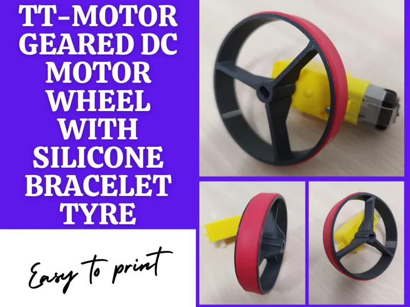 TT-motor geared DC motor wheel silicone band tyre
