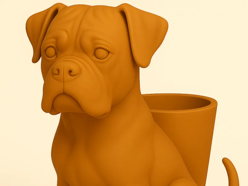 Boxer Dog Planter – 3D Printable Model