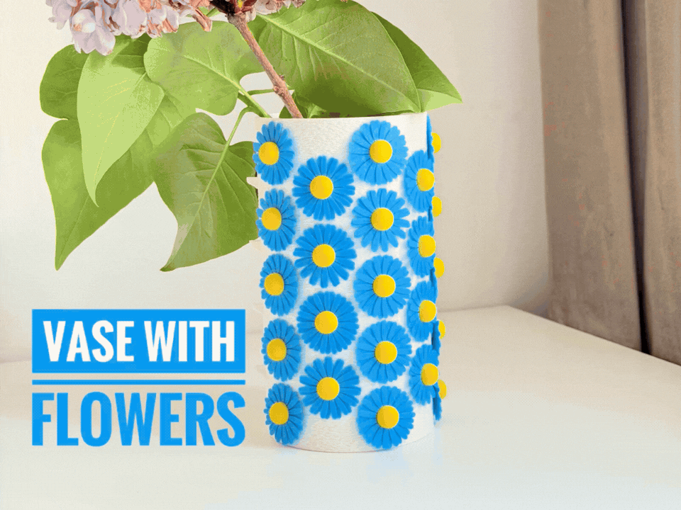 Vase with flowers inserts