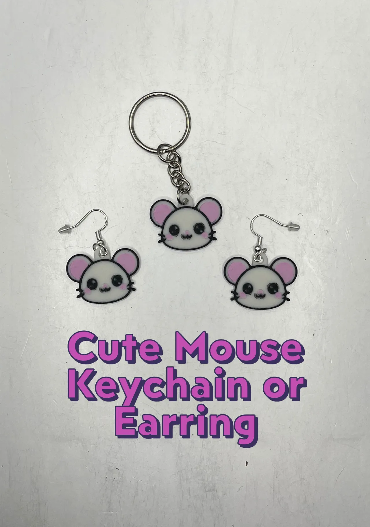 Cute Mouse Keychain or Earring view 2