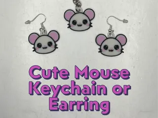 Cute Mouse Keychain or Earring