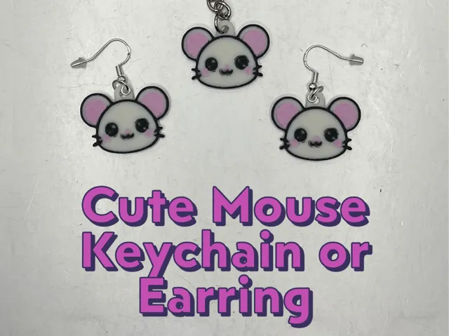 Cute Mouse Keychain or Earring
