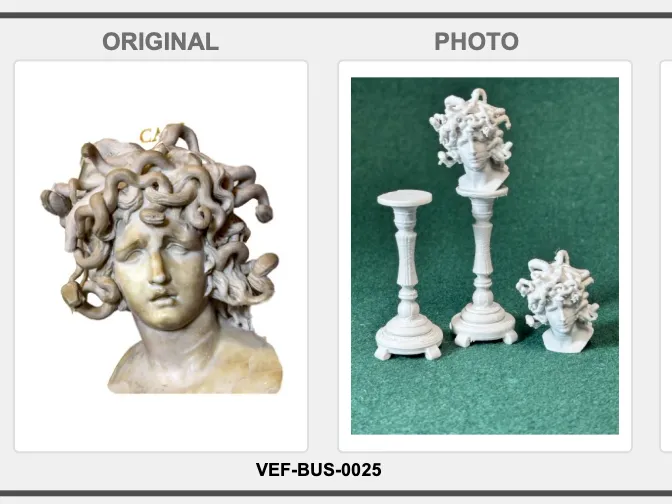 Bust & Ped: 'Medusa' VEF-BUS-0025 1:12 Dollhouse