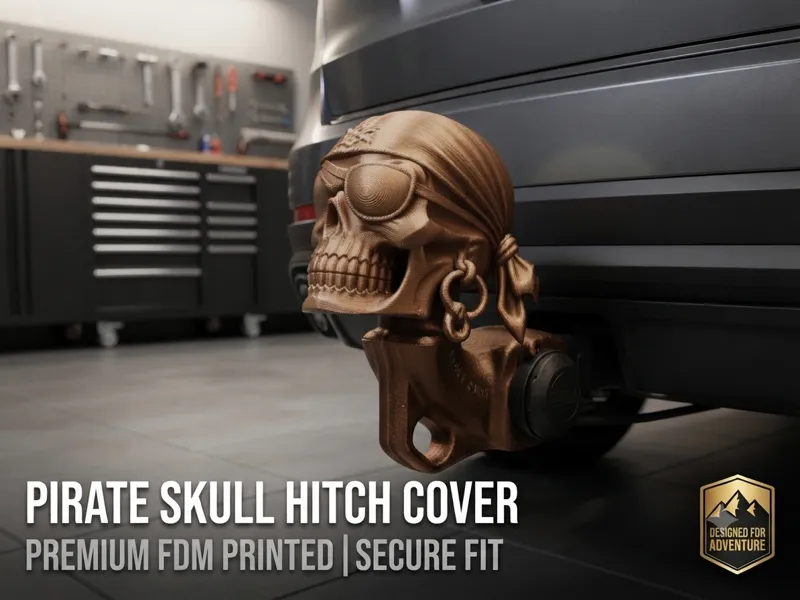 Pirate Skull Towbar Cover Trailer Hitch Cap