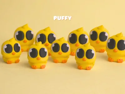 Cute duck charm, keychain - puffy