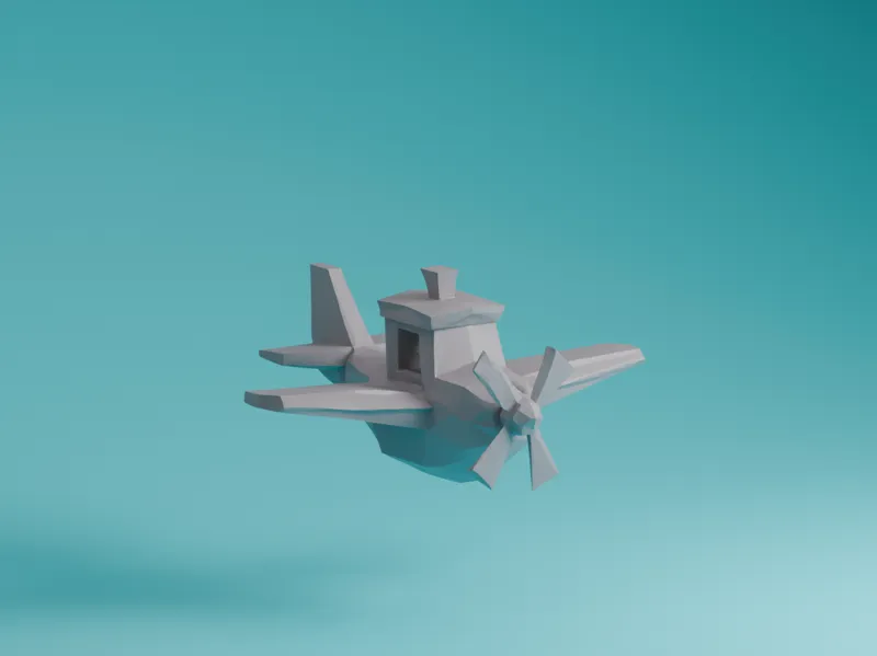 Low Poly Benchy Plane 