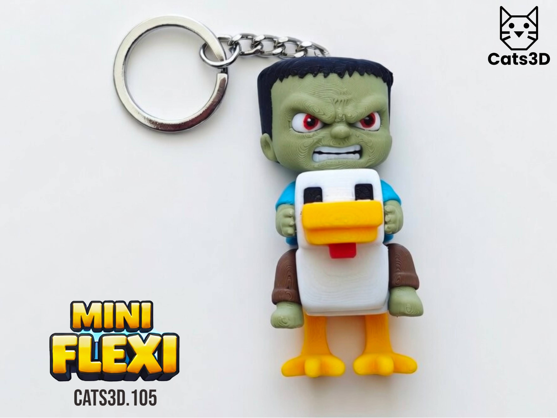 Chicken Jockey - Mini Flexi Keychain - Minecraft