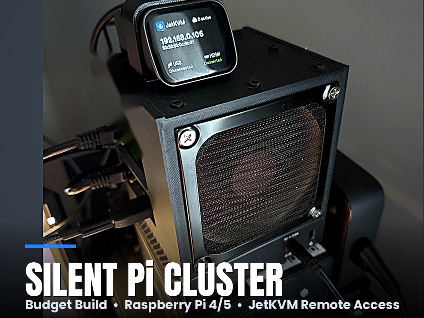 Raspberry Pi 4/5 Server RACK Cluster + JetKVM/NVME