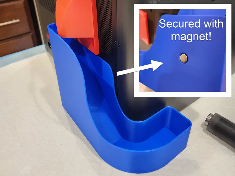 Bambu P1S Poop Chute No Leak, secured with magnet