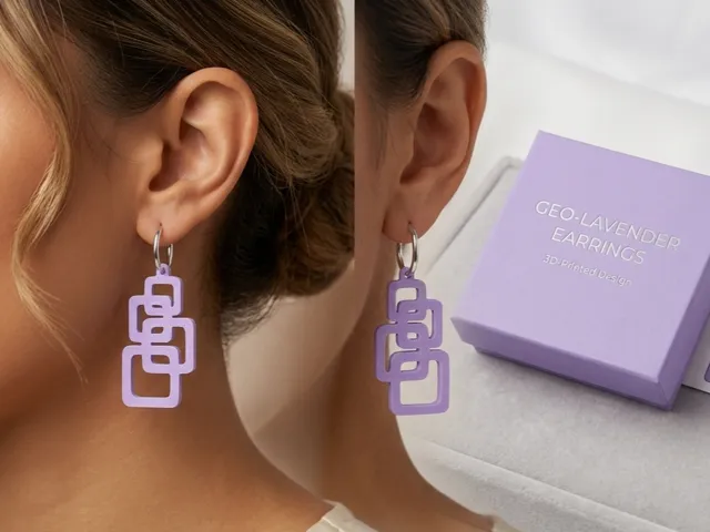 Geo-Lavender Earrings | Orecchini geometrici 3D
