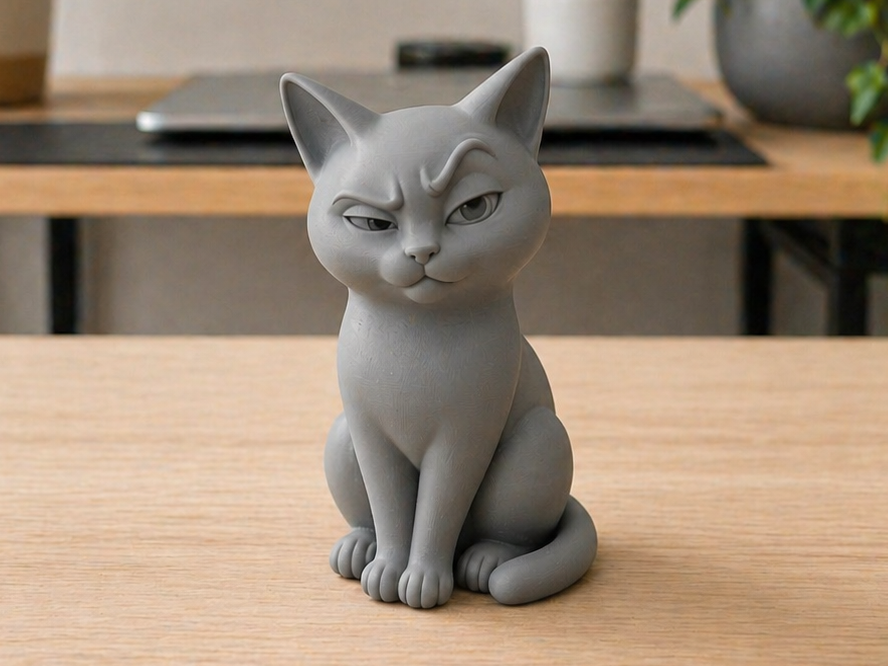Katze mit hochgezogenen Augenbrauen 