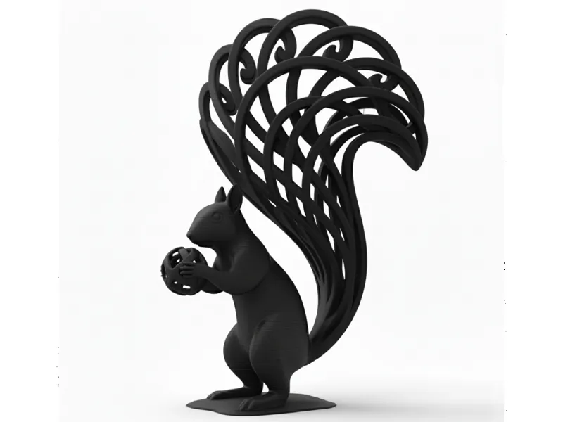 Spiral-Tail Squirrel — Whimsical Forest Art