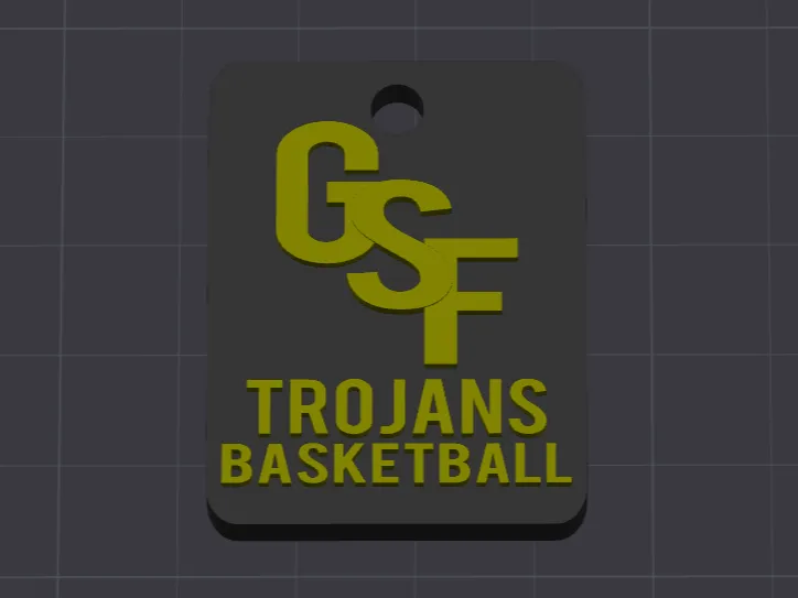 Green Sea Floyds Trojans Basketball Keychain