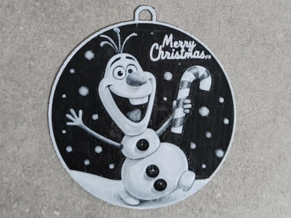 Olaf Candy Cane Christmas ornament by nachovilly MakerWorld