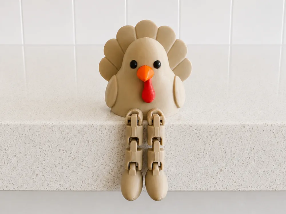 Estante o repisa: Articulated Turkey | Flexi Leggy Shelf Sitter. Referencia del modelo original.
